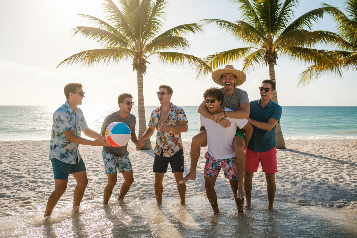 guys having fun on a florida vacation